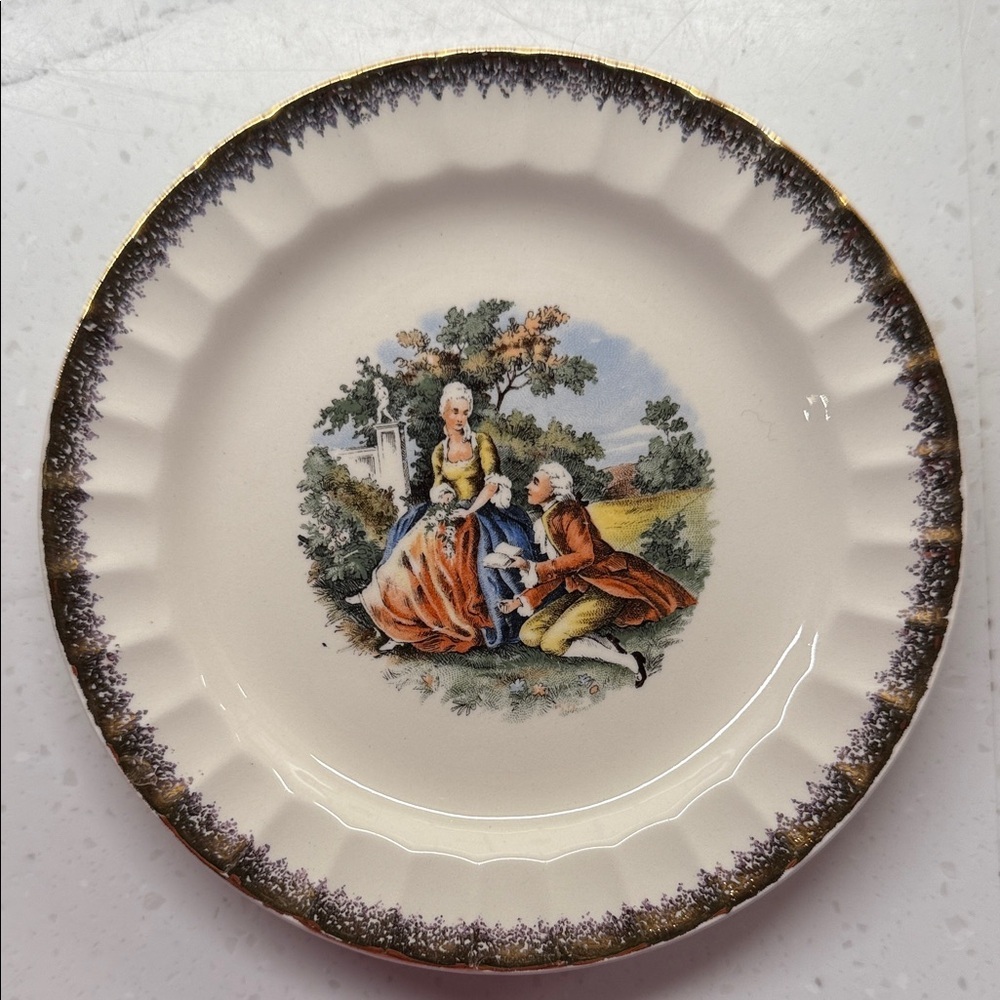 Vintage Cronin China Co. “Courting Couple” Bread Plate – 6.25" [K]